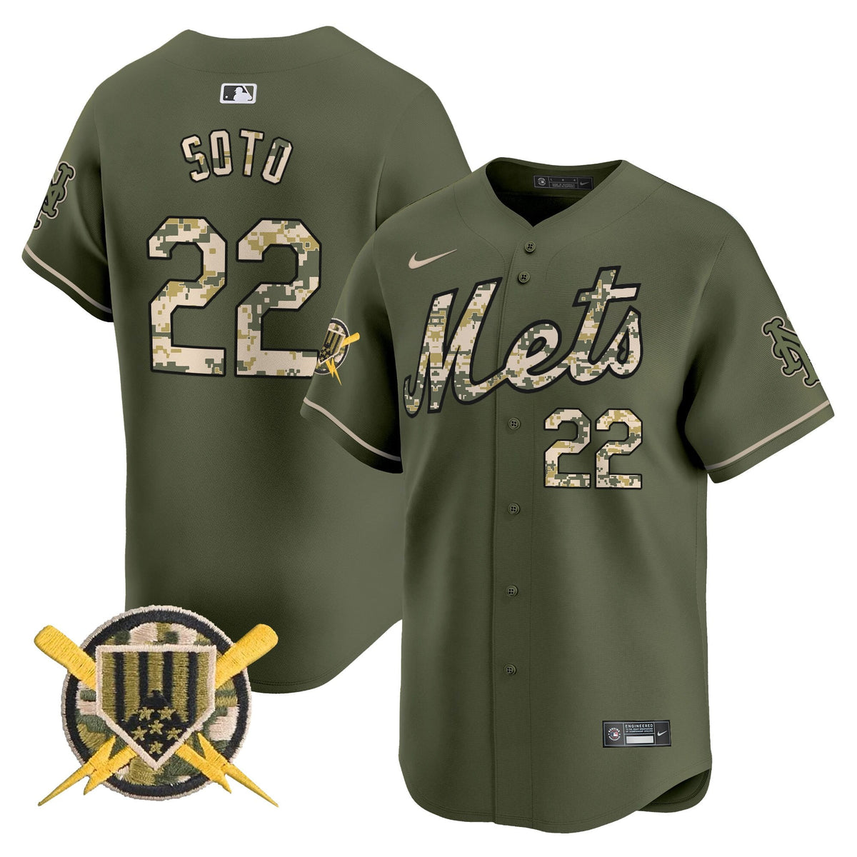NYM Armed Forces Day Vapor Premier Limited Jersey - All Stitched