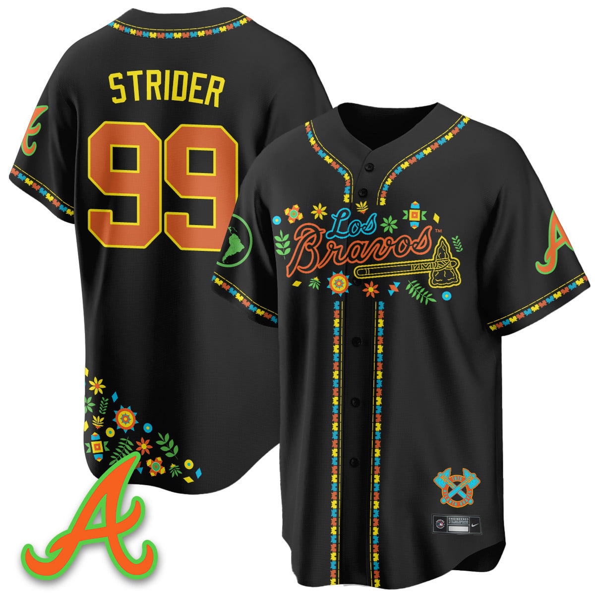 Men's Atlanta Braves 2025 "Los Bravos" Jersey - All Stitched