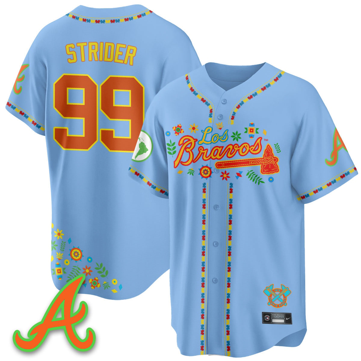 Men's Atlanta Braves 2025 "Los Bravos" Jersey - All Stitched