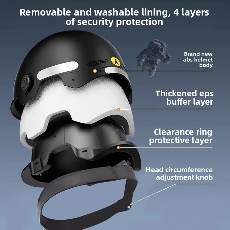 New Electric Vehicle Motorcycle Half Helmet Unisex Cycling Protective Helmet