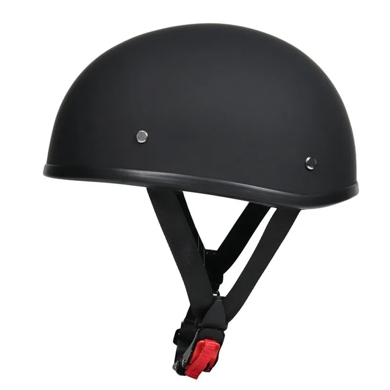 Half Face Vintage Motorcycle Helmet Retro German Kask,Cafe Racer,Scooter,Cruiser,Chopper,Matte black,EPS lining,DOT approved