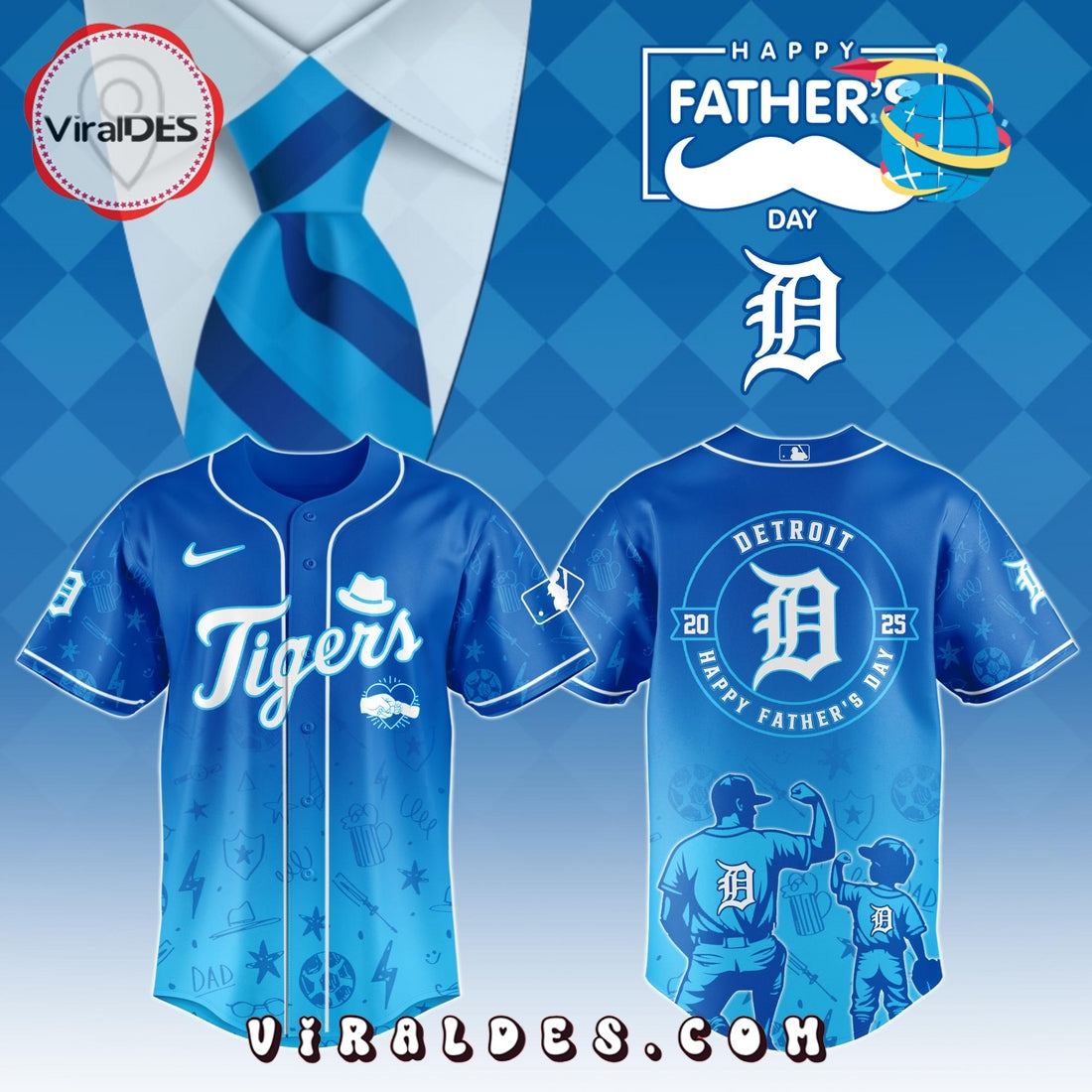 Detroit Tigers Father's Day Baseball Jersey
