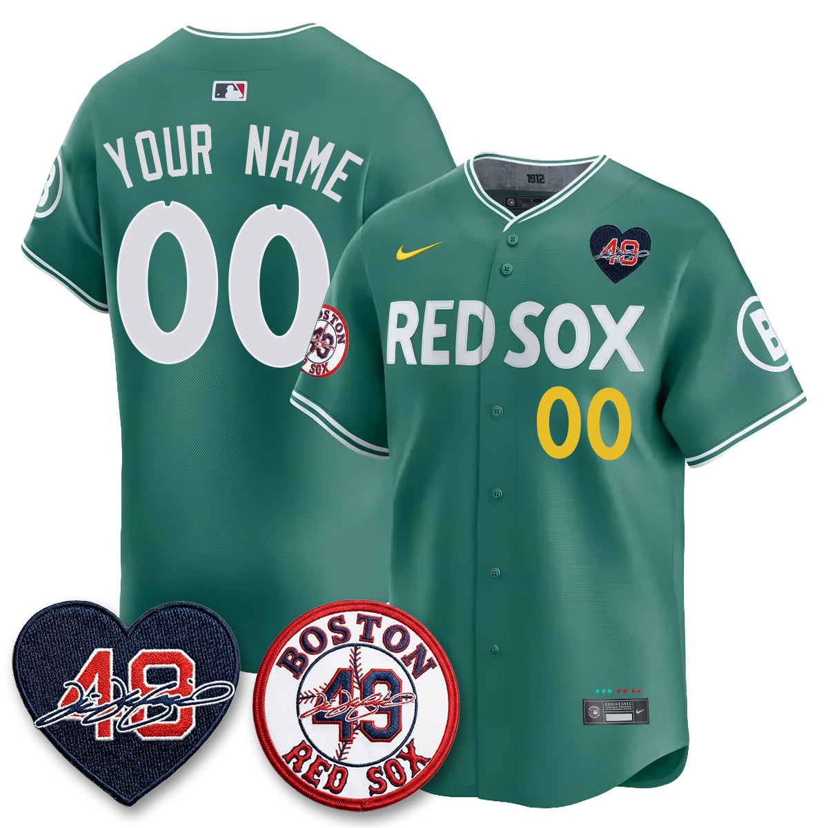 BOS Tim Wakefield Memorial Patch Vaper Premier Limited Custom Jersey - All Stitched