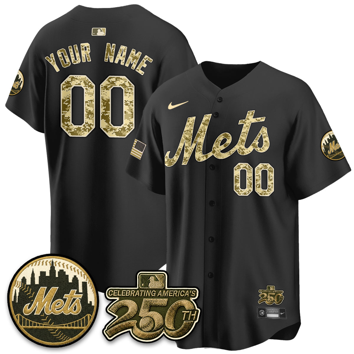 NYM Armed Forces Day Vapor Premier Limited Custom Jersey - All Stitched V2