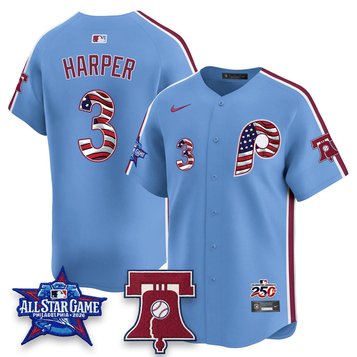 PHI 2026 Independence Day USA Vapor Limited Jersey - Stitched