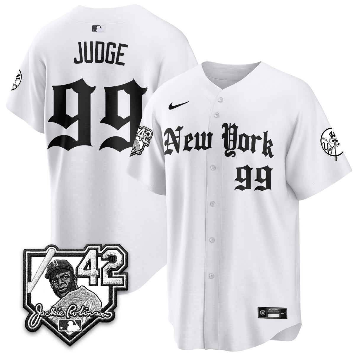 NYY 2026 Jackie Robinson Day Gothic Vapor Limited Jersey - All Stitched