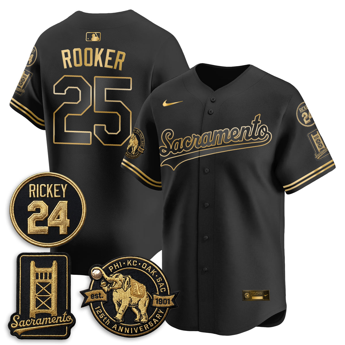 OAK 2026 Alternate Sacramento 125 Years Limited Vapor Gold Edition Jersey - All Stitched