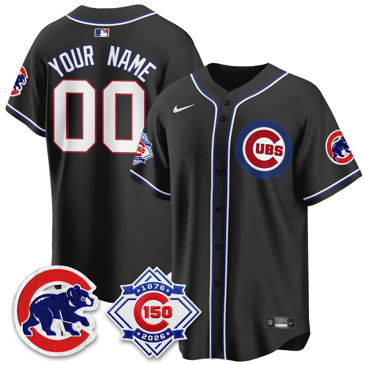 CHC 150th Anniversary Black Out Style Vapor Premier Limited Custom Jersey - All Stitched