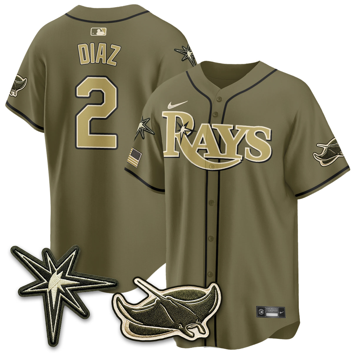 TB New Era Olive 2026 Armed Forces Day Jersey - All Stitched